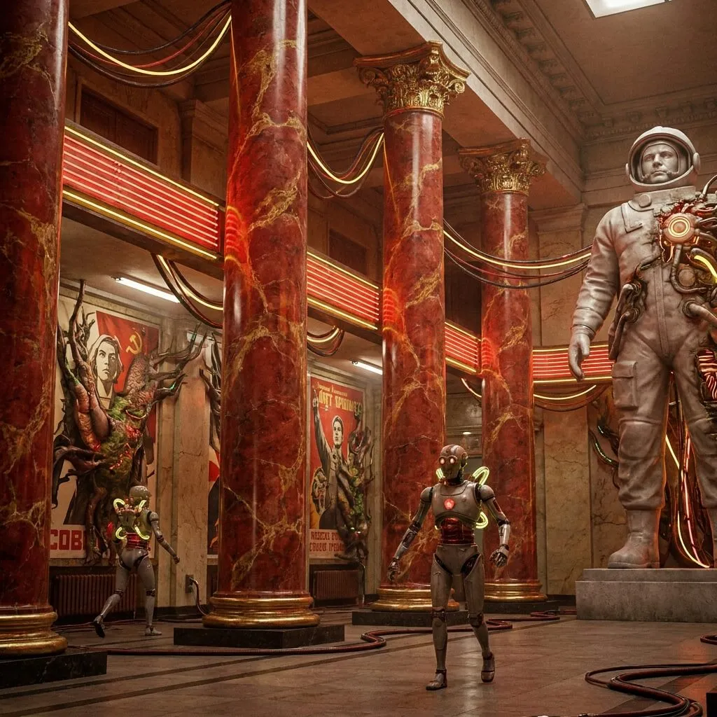 Фото в стиле Atomic Heart: промты для нейросети с примерами