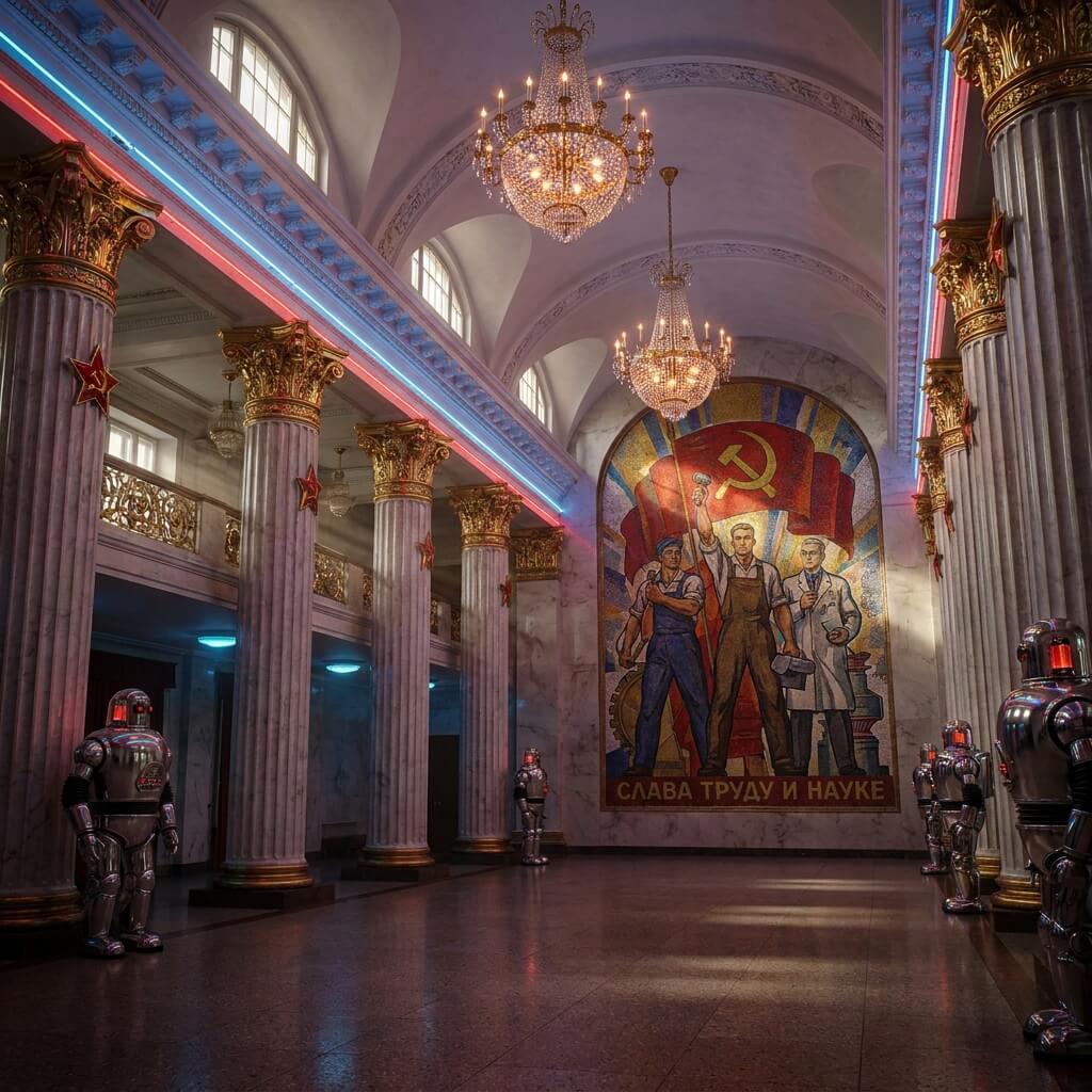 Промт для интерьера советского дворца